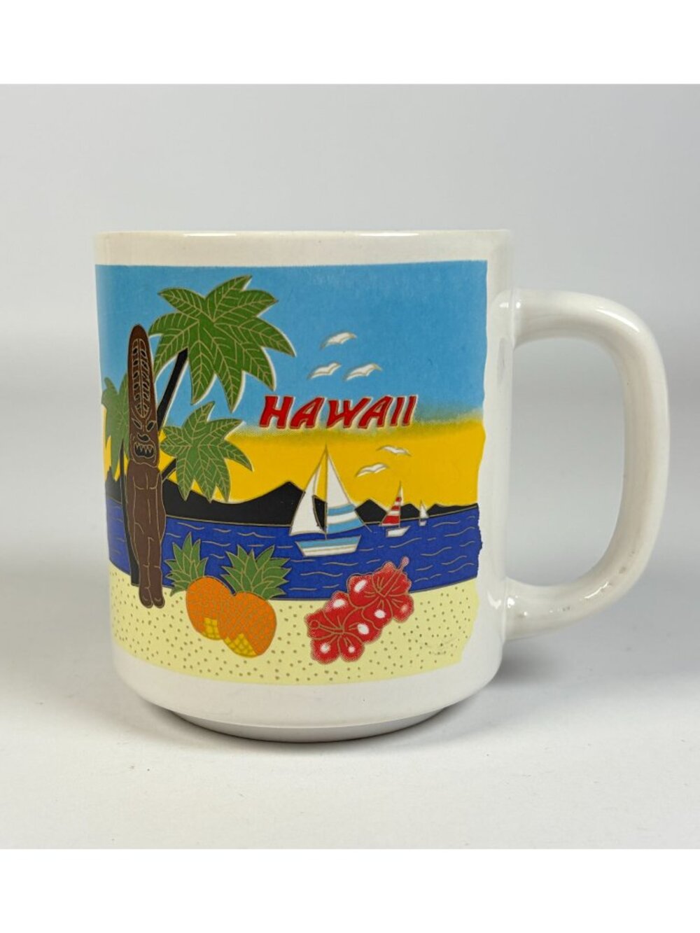 Vintage Hawaii Coffee Mug Cup Ceramic Travel Souvenir Sanyei Hawaii Corp